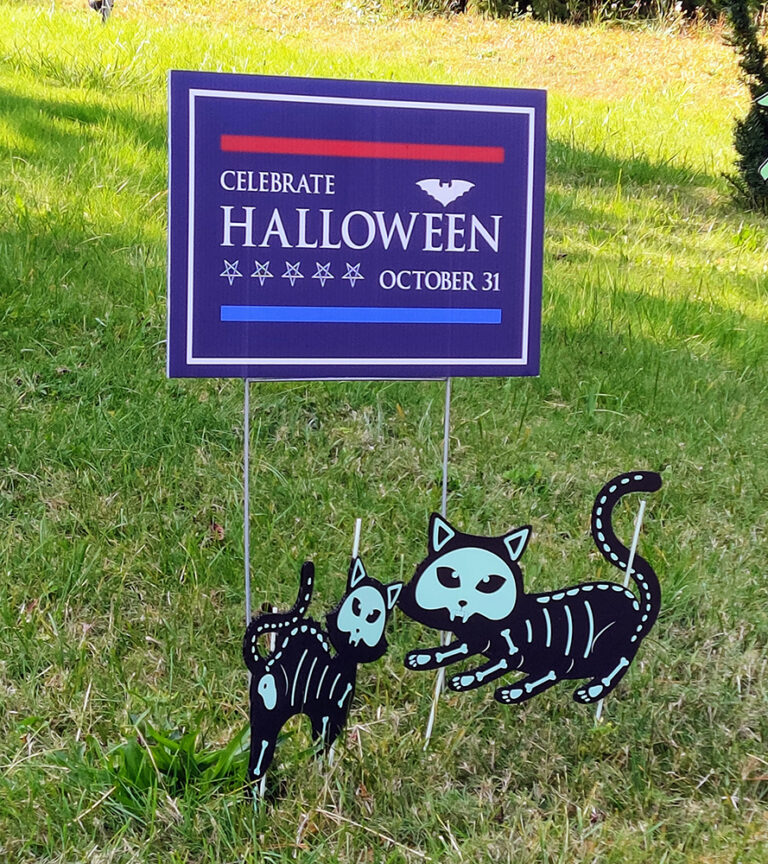 "Celebrate Halloween" Political Yard Sign.
